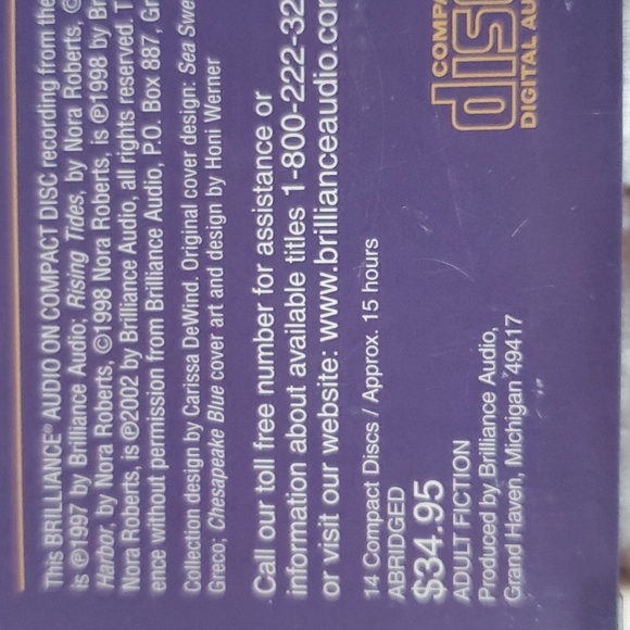 Books on CD #1 Bestsellers - Authors Collins, Roberts and Cornwell - Picture 10 of 16